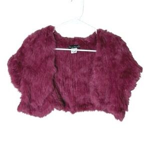 Harry Angel Genuine Rabbit Fur Bolero Shrug Capelet Magenta Dopamine Size Small